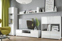 Elegant Santino White Gloss Display Cabinet with Glass Doors and Internal Shelves - UK Luxury Furniture