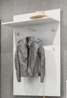 Santino White Gloss Hallway Coat Rack: Modern Entryway Storage with Hooks and Shelf - UK Luxury Furniture
