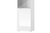 Santino White Gloss Tall Display Unit: Sleek Glass Door, Multiple Shelves Storage - UK Luxury Furniture