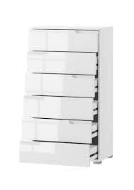 Santino White High Gloss 6-Drawer Tall Chest: Modern Bedroom Storage Solution - UK Luxury Furniture