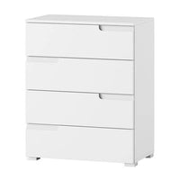 Santino White High Gloss Chest of Drawers S4 - Modern Bedroom Storage Solution - UK Luxury Furniture