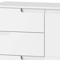 Santino White High Gloss Chest of Drawers S4 - Modern Bedroom Storage Solution - UK Luxury Furniture