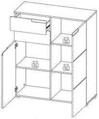 Santino White High Gloss Tall Sideboard: Modern 2-Door, 2-Drawer Storage Cabinet - UK Luxury Furniture
