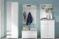 Santino White High Gloss Tall Sideboard: Modern Handleless Storage Cabinet for Living Spaces - UK Luxury Furniture