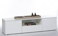 Santino White High Gloss TV Cabinet S9 - Modern Entertainment Unit with Storage - UK Luxury Furniture