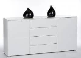 Santino White High Gloss Wide Sideboard: Contemporary Storage for Modern Homes - UK Luxury Furniture