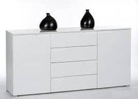Santino White High Gloss Wide Sideboard: Contemporary Storage for Modern Homes - UK Luxury Furniture