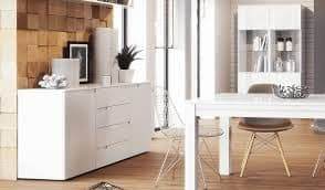 Santino White High Gloss Wide Sideboard: Contemporary Storage for Modern Homes - UK Luxury Furniture