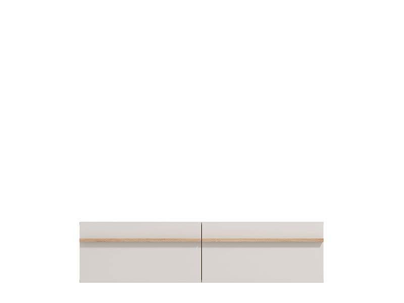 Seura Cashmere and Oak Effect Wall-Mounted Floating Wide Large TV Unit - UK Luxury Furniture