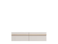 Seura Cashmere and Oak Effect Wall-Mounted Floating Wide Large TV Unit - UK Luxury Furniture