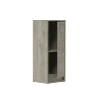 Shaarawy Grey Oak Effect Wall Mounted Floating Bathroom Cupboard with Single Door - UK Luxury Furniture