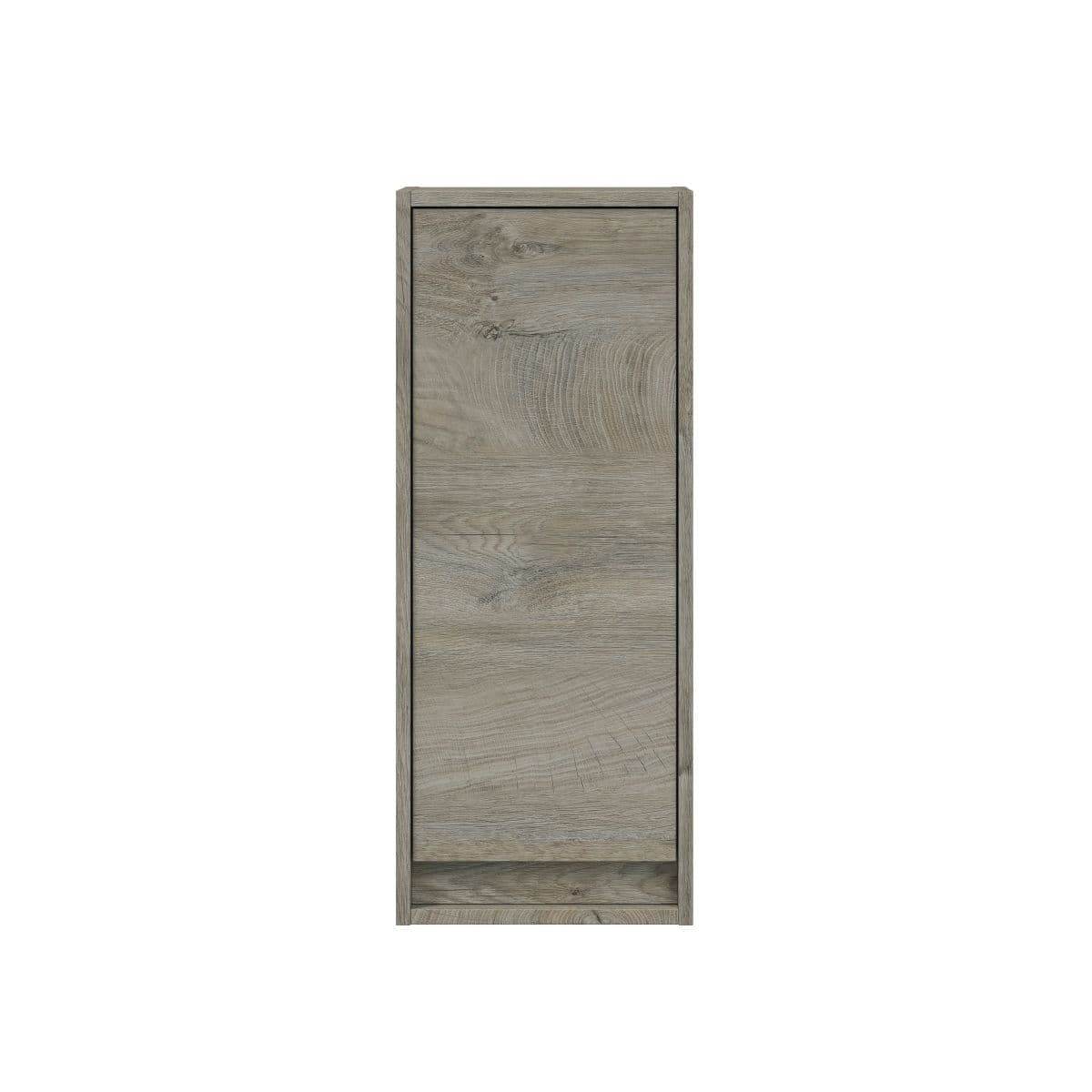 Shaarawy Grey Oak Effect Wall Mounted Floating Bathroom Cupboard with Single Door - UK Luxury Furniture