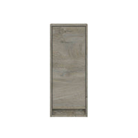 Shaarawy Grey Oak Effect Wall Mounted Floating Bathroom Cupboard with Single Door - UK Luxury Furniture