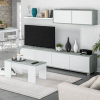 Simons Concrete Grey and White TV Entertainment Cabinet: Modern Storage Solution - UK Luxury Furniture