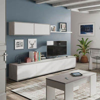 Simons Concrete Grey and White TV Entertainment Cabinet: Modern Storage Solution - UK Luxury Furniture
