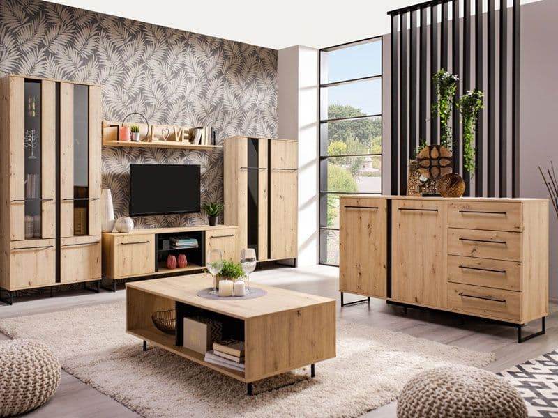Sorrento Oak Effect 2 Door 4 Drawer Sideboard - Luxurious Oak Finish Furniture for Dining Rooms and Living Spaces - UK Luxury Furniture