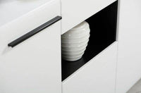 Terrento White High Gloss Tall Sideboard: Modern Storage for Elegant Living Spaces - UK Luxury Furniture