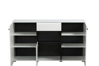 Terrento White High Gloss Tall Sideboard: Modern Storage for Elegant Living Spaces - UK Luxury Furniture