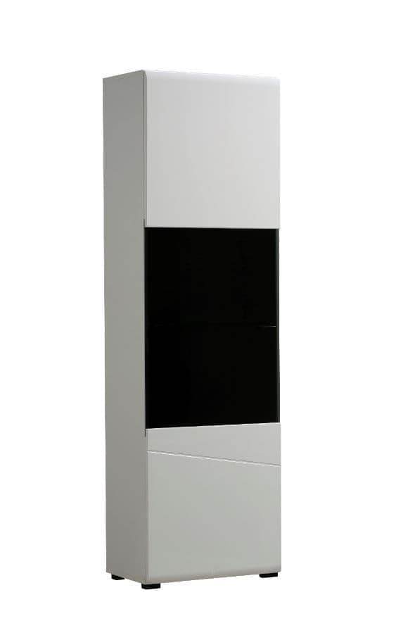 Terrento White Tall Display Cabinet: Modern Storage Solution with Gloss Front - UK Luxury Furniture