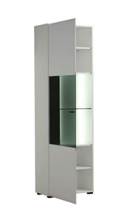Terrento White Tall Display Cabinet: Modern Storage Solution with Gloss Front - UK Luxury Furniture