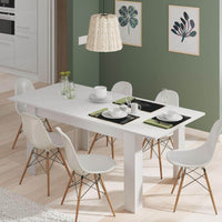 Tevez White Expanding Dining Table: Modern, Versatile, Space-Saving for Contemporary Homes - UK Luxury Furniture