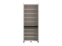 Toshiro Cashmere Taupe Tall Shoe Cabinet: Elegant 40-Pair Storage with 8 Shelves - UK Luxury Furniture