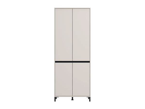 Toshiro Cashmere Taupe Tall Shoe Cabinet: Elegant 40-Pair Storage with 8 Shelves - UK Luxury Furniture