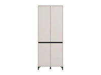 Toshiro Cashmere Taupe Tall Shoe Cabinet: Elegant 40-Pair Storage with 8 Shelves - UK Luxury Furniture