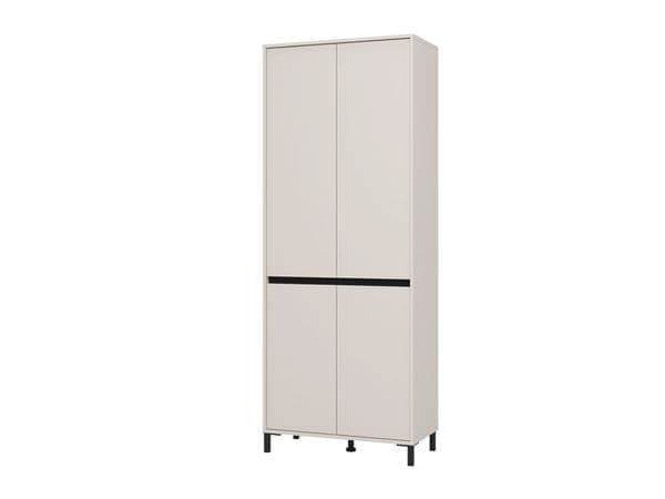 Toshiro Cashmere Taupe Tall Shoe Cabinet: Elegant 40-Pair Storage with 8 Shelves - UK Luxury Furniture