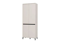 Toshiro Cashmere Taupe Tall Shoe Cabinet: Elegant 40-Pair Storage with 8 Shelves - UK Luxury Furniture