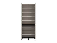 Toshiro Cashmere Taupe Half-Mirrored Tall Shoe Cabinet: Elegant 40-Pair Storage Solution - UK Luxury Furniture
