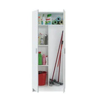 Premium White Two-Door Utility Storage Cupboard with Adjustable Shelving - UK Luxury Furniture