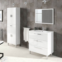 Elegant Valdo Tall Bathroom Cupboard in White Gloss with Ample Storage - UK Luxury Furniture