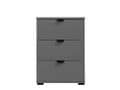 Valentina Grey Three-Drawer Bedside Table - Elegant Bedroom Storage Solution - UK Luxury Furniture