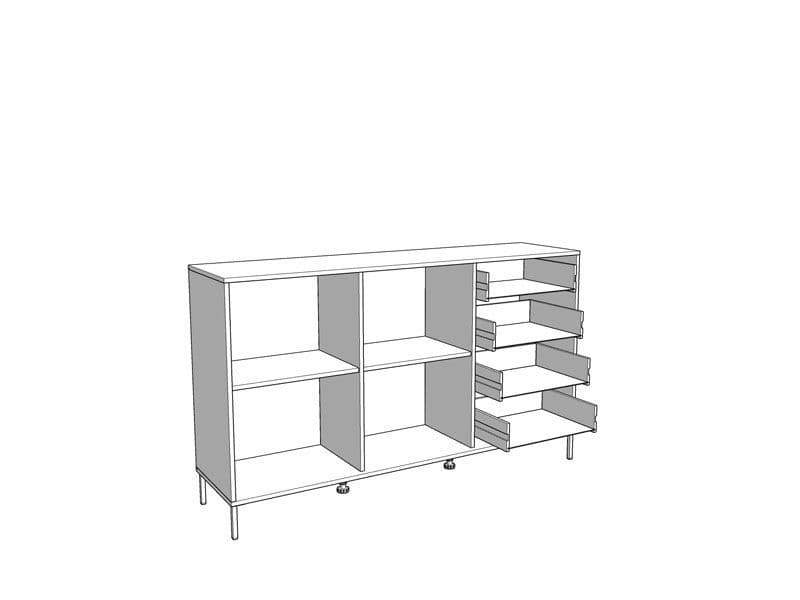 Vilamoura Artisan Oak Effect and Black Sideboard: Modern Storage Unit with Ample Space - UK Luxury Furniture