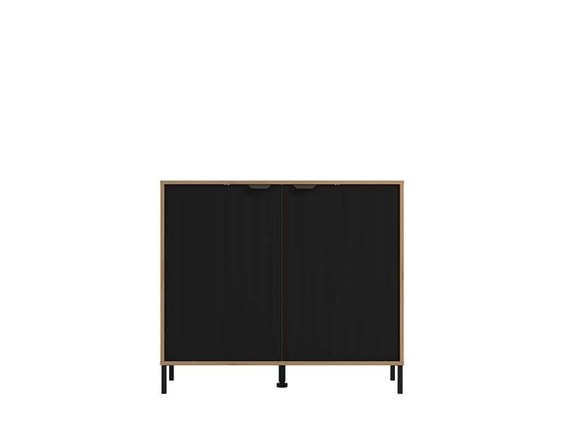 Vilamoura Artisan Oak Effect & Black Small Sideboard - Modern Storage Unit - UK Luxury Furniture