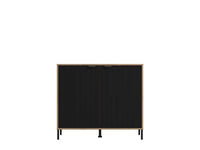 Vilamoura Artisan Oak Effect & Black Small Sideboard - Modern Storage Unit - UK Luxury Furniture