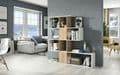 Zaga White and Oak Effect Gloss Bookcase: Elegant Storage Solution for Modern Homes - UK Luxury Furniture
