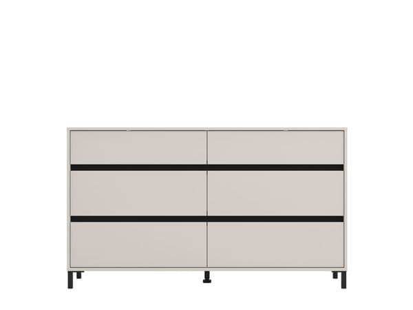 Zavaro Cashmere Wide Chest of Drawers: Elegant Six-Drawer Storage Solution for Modern Homes - UK Luxury Furniture