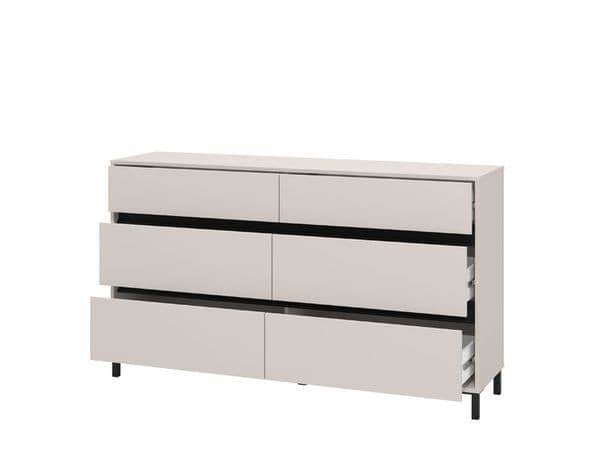 Zavaro Cashmere Wide Chest of Drawers: Elegant Six-Drawer Storage Solution for Modern Homes - UK Luxury Furniture