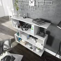 Elegant White Gloss Short Bookcase with Three Open Storage Compartments - UK Luxury Furniture