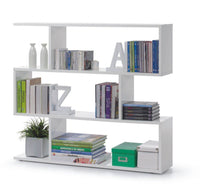 Elegant White Gloss Short Bookcase with Three Open Storage Compartments - UK Luxury Furniture