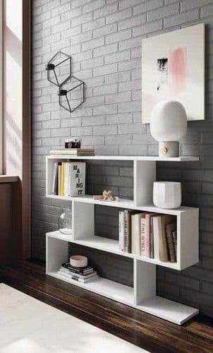 Elegant White Gloss Short Bookcase with Three Open Storage Compartments - UK Luxury Furniture