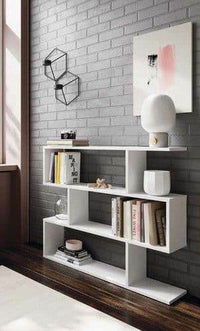 Elegant White Gloss Short Bookcase with Three Open Storage Compartments - UK Luxury Furniture