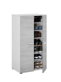 Zuldy Grey and White Shoe Cupboard: Modern Storage Solution for organised Footwear - UK Luxury Furniture