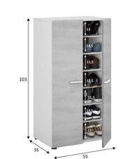 Zuldy Grey and White Shoe Cupboard: Modern Storage Solution for organised Footwear - UK Luxury Furniture