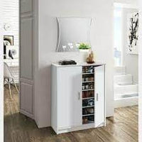 Elegant White Shoe Storage Cupboard for Hallway Organisation - 30 Pair Capacity - UK Luxury Furniture