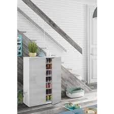 Elegant White Shoe Storage Cupboard for Hallway Organisation - 30 Pair Capacity - UK Luxury Furniture