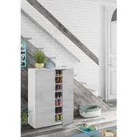 Elegant White Shoe Storage Cupboard for Hallway Organisation - 30 Pair Capacity - UK Luxury Furniture