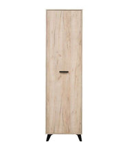 Elegant Kenzo Oak Slim Wardrobe: Single Door, Four Shelves, Pull-Out Hanging Rail - UK Luxury Furniture
